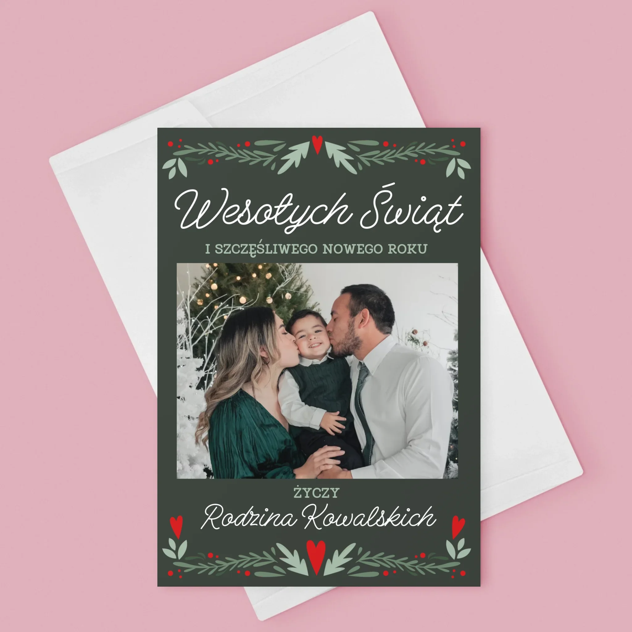 Zdjęcie I Podpis: Wesołych Świąt Elegant - Kartka Z Życzeniami - Image 3