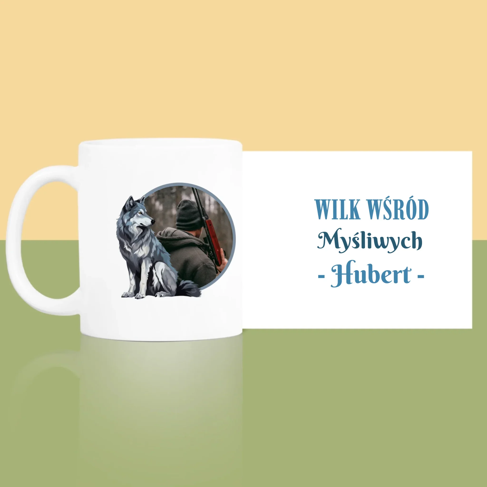 Zdjęcie I Podpis: Wilk Wśród Myśliwych - Kubek z Nadrukiem - Image 4
