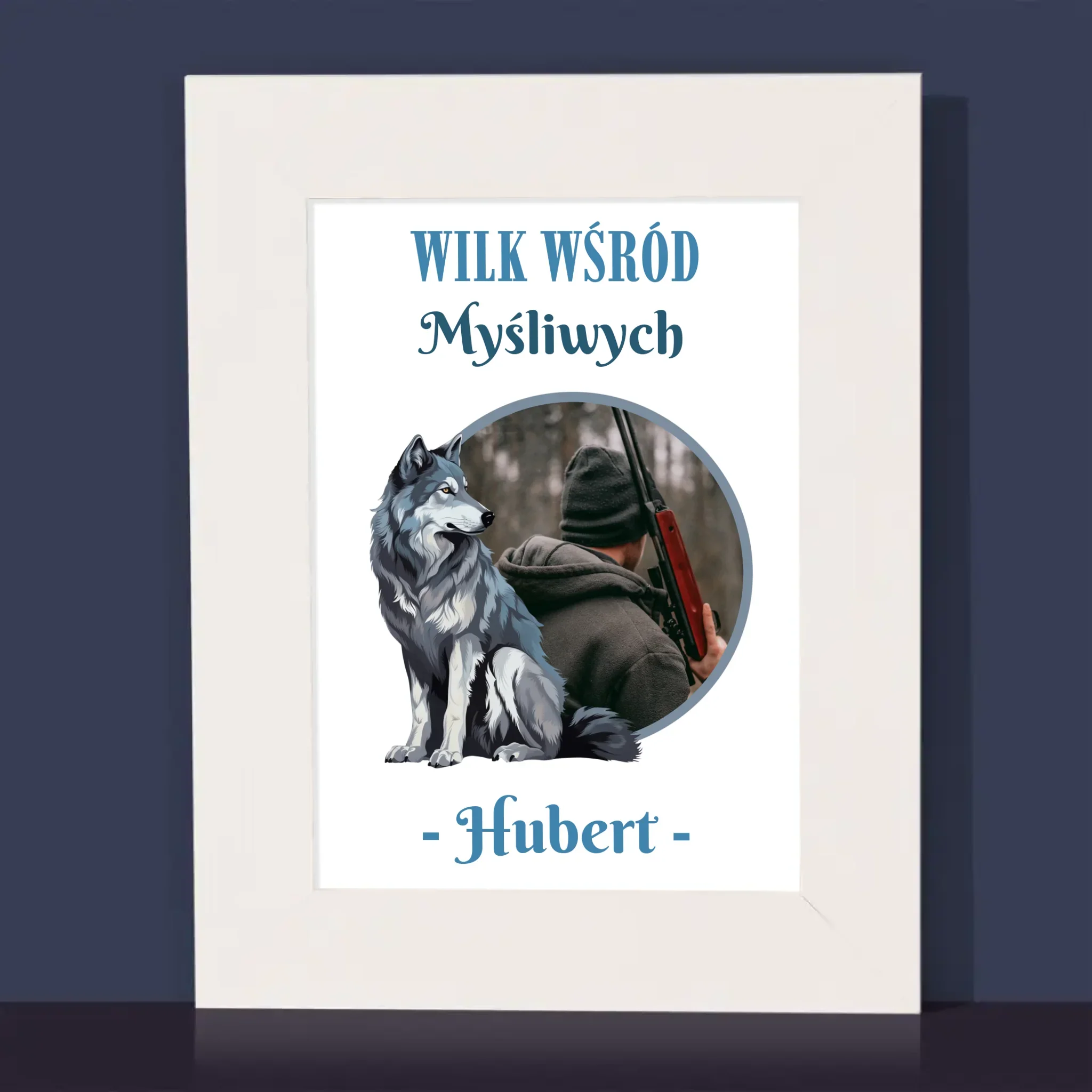 Zdjęcie I Podpis: Wilk Wśród Myśliwych - Ramka Na Zdjęcie - Image 2