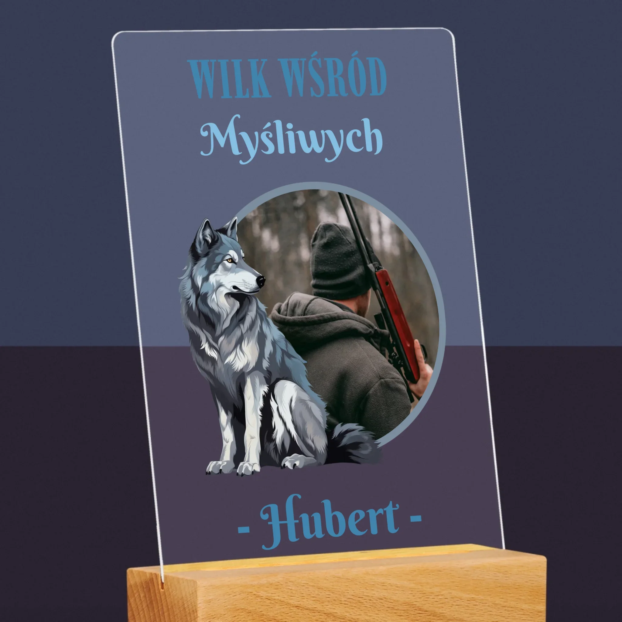 Zdjęcie I Podpis: Wilk Wśród Myśliwych - Wydruk Na Szkle Akrylowym - Image 6