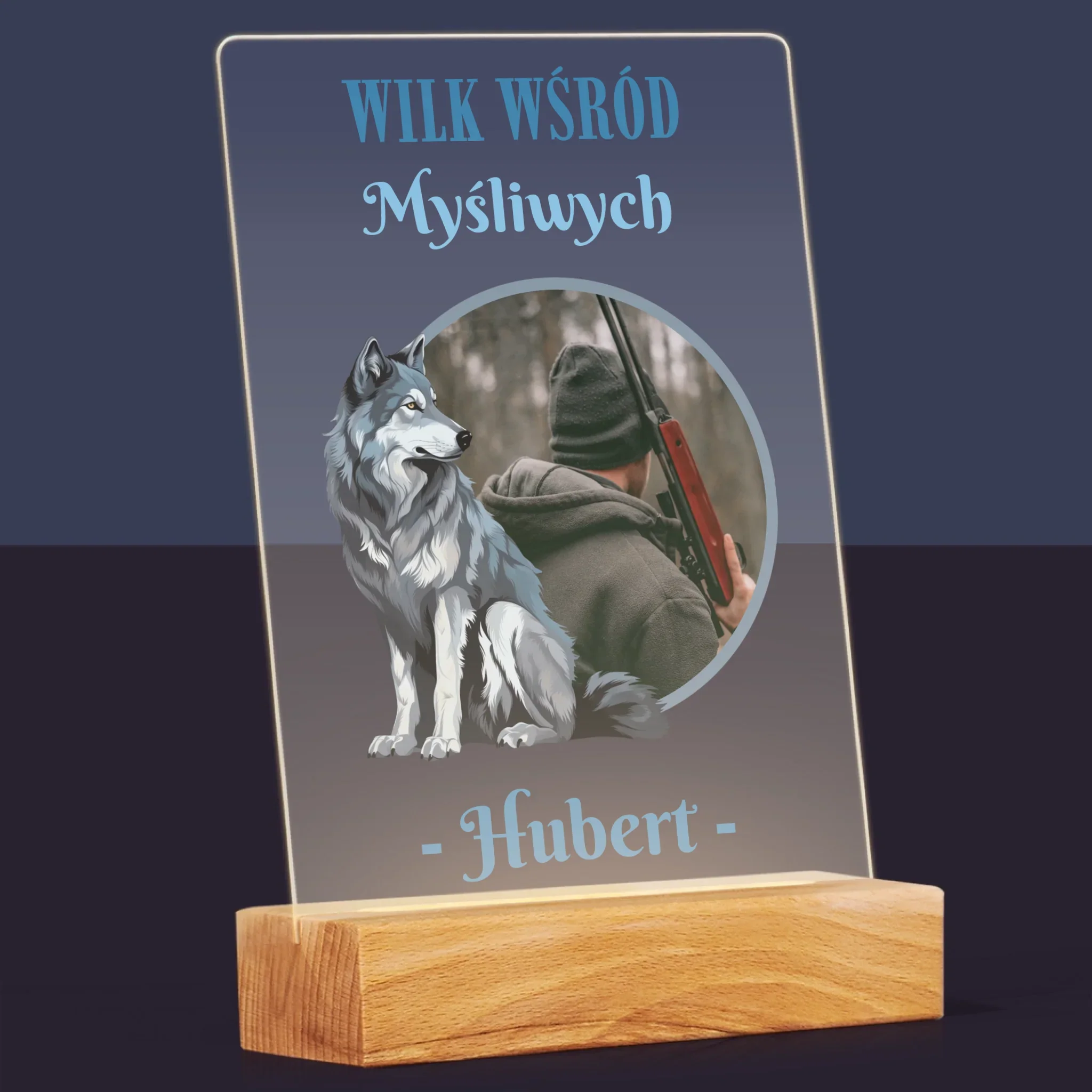 Zdjęcie I Podpis: Wilk Wśród Myśliwych - Wydruk Na Szkle Akrylowym - Image 8