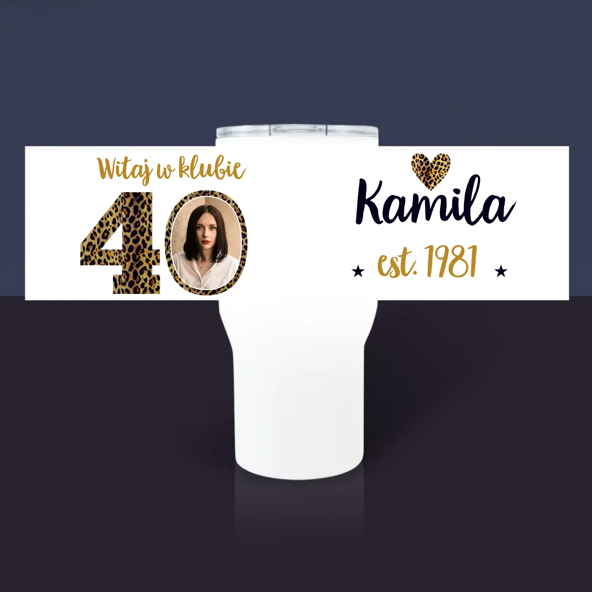 Zdjęcie I Podpis: Witaj W Klubie 40 - Kubek Termiczny Biały - Image 3