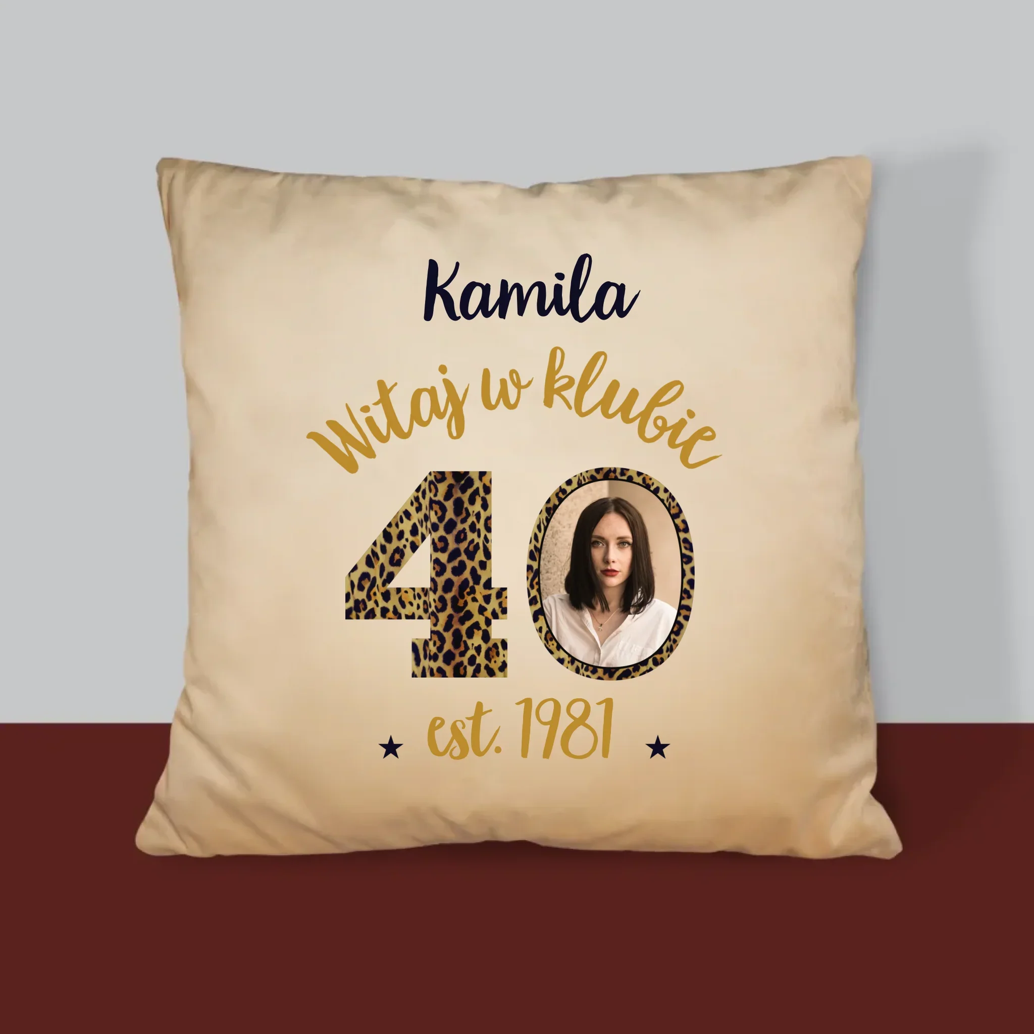 Zdjęcie I Podpis: Witaj W Klubie 40 - Poduszka z Nadrukiem - Image 4