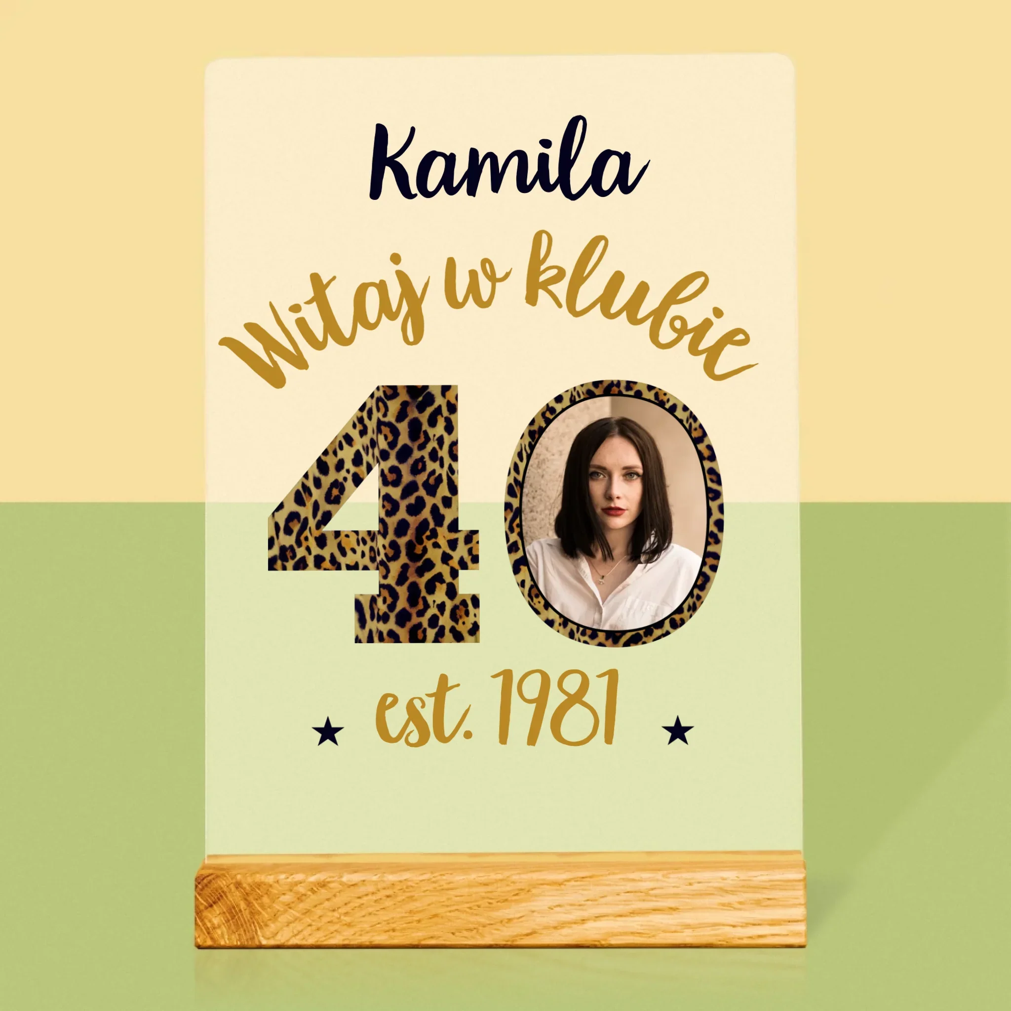 Zdjęcie I Podpis: Witaj W Klubie 40 - Wydruk Na Szkle Akrylowym - Image 3