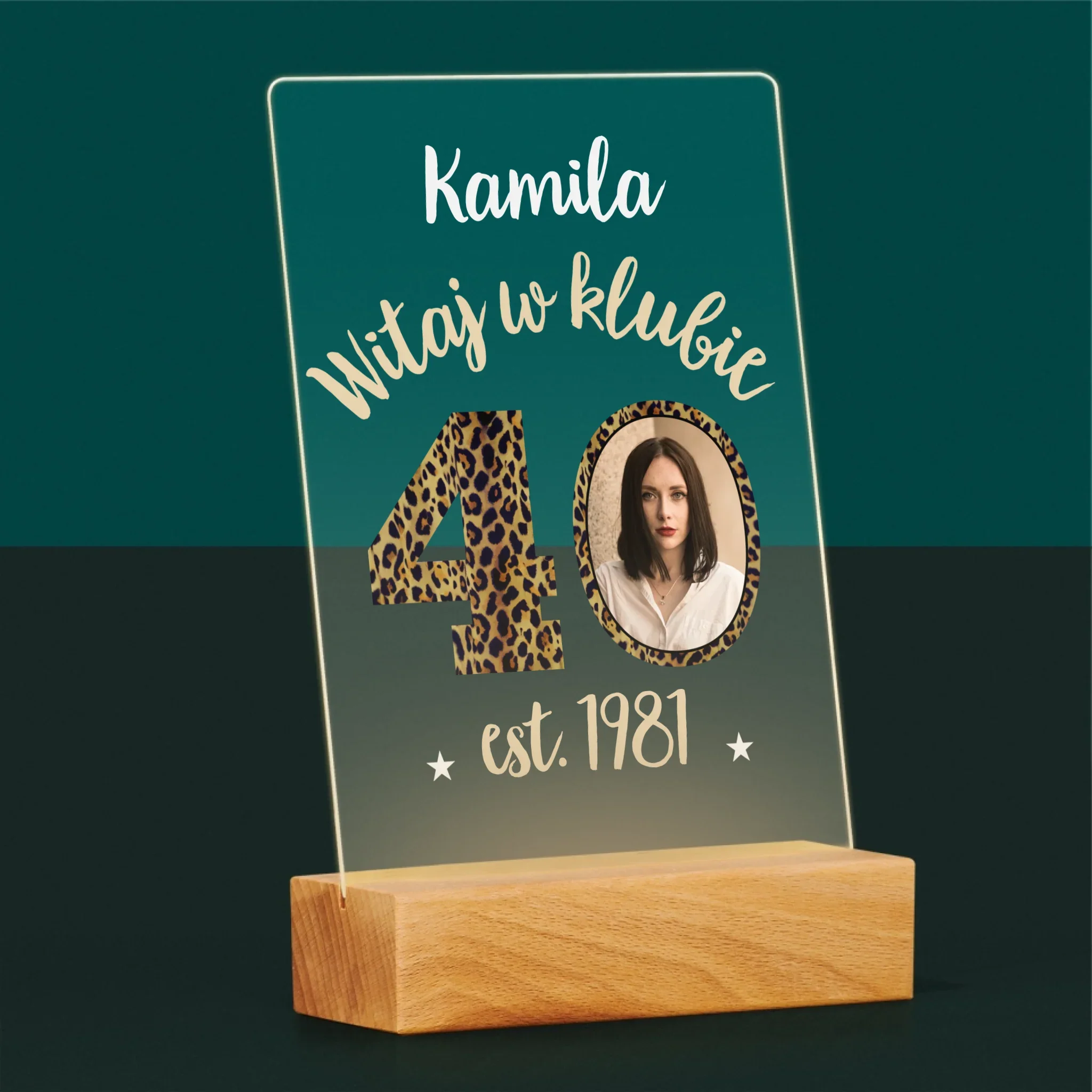 Zdjęcie I Podpis: Witaj W Klubie 40 - Wydruk Na Szkle Akrylowym - Image 5