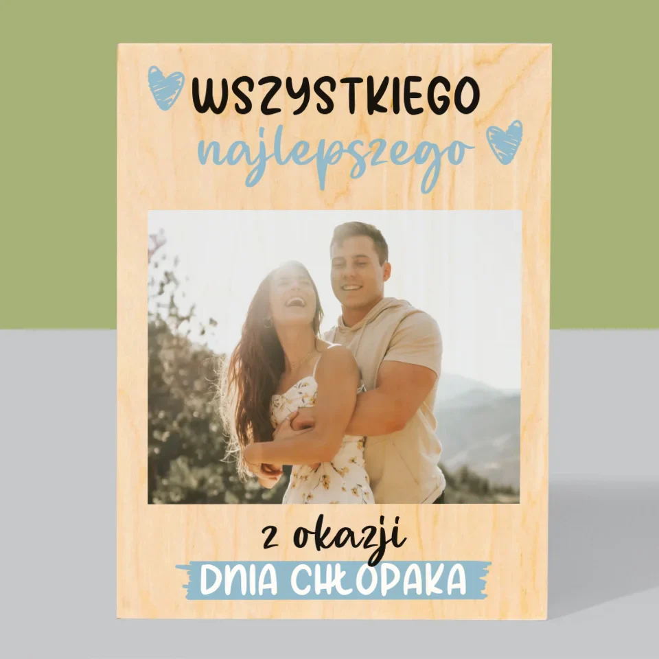 Zdjęcie I Podpis: Wszystkiego Najlepszego Z Okazji Dnia Chłopaka - Wydruk Na Drewnie - Image 3