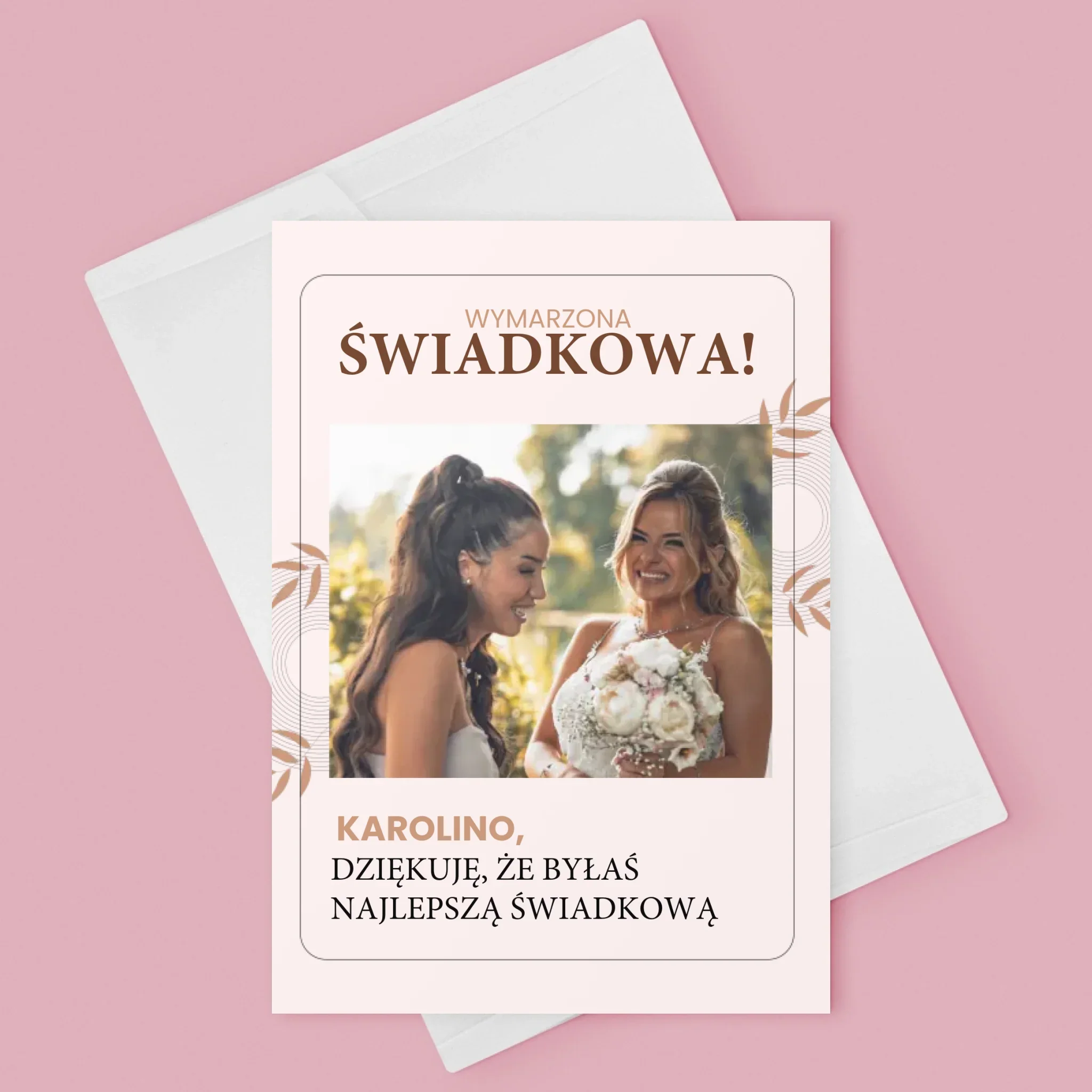Zdjęcie i Podpis: Wymarzona Świadkowa - Kartka z Życzeniami - Image 3