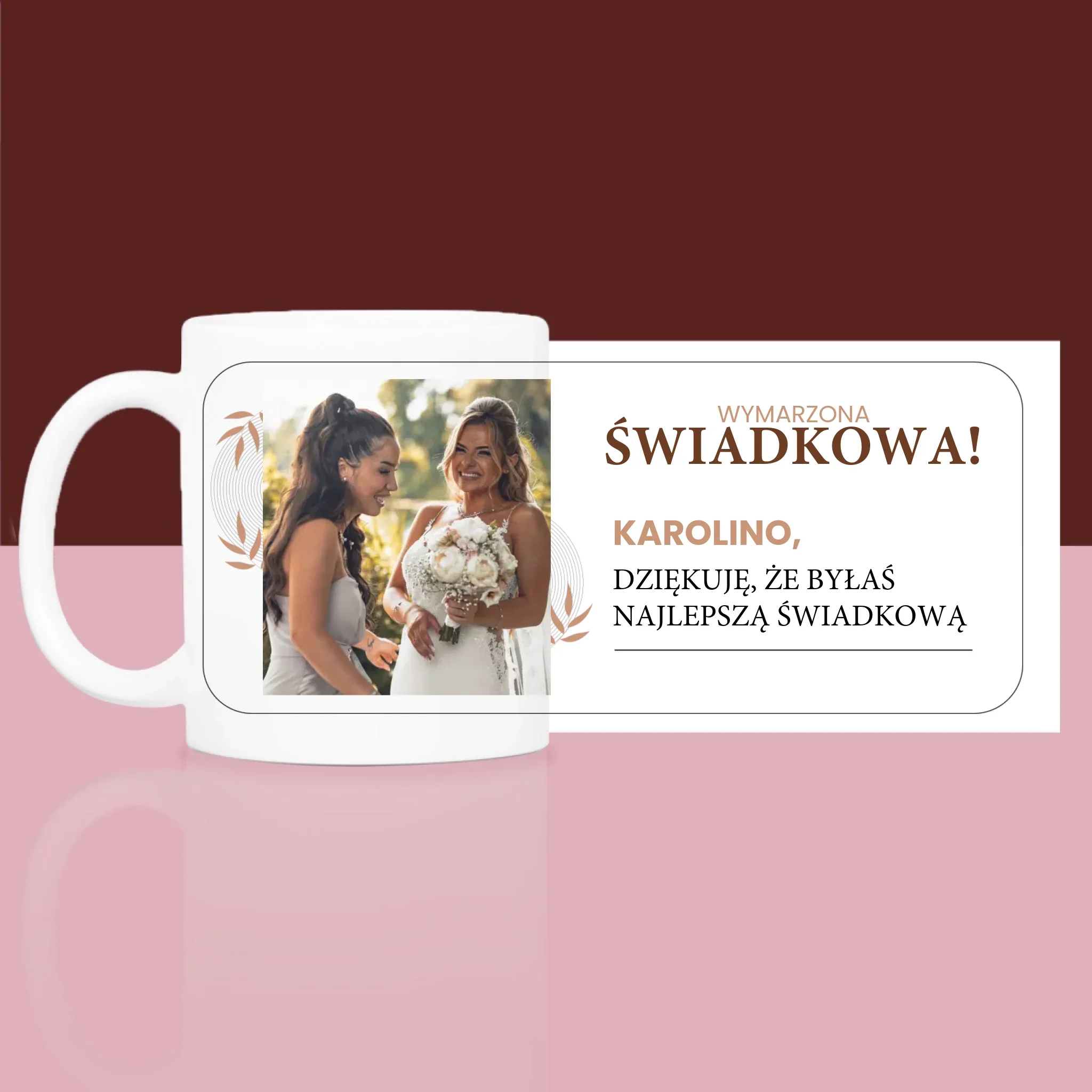 Zdjęcie i Podpis: Wymarzona Świadkowa - Zestaw prezentowy z kubkiem i satynową opaską - Image 5