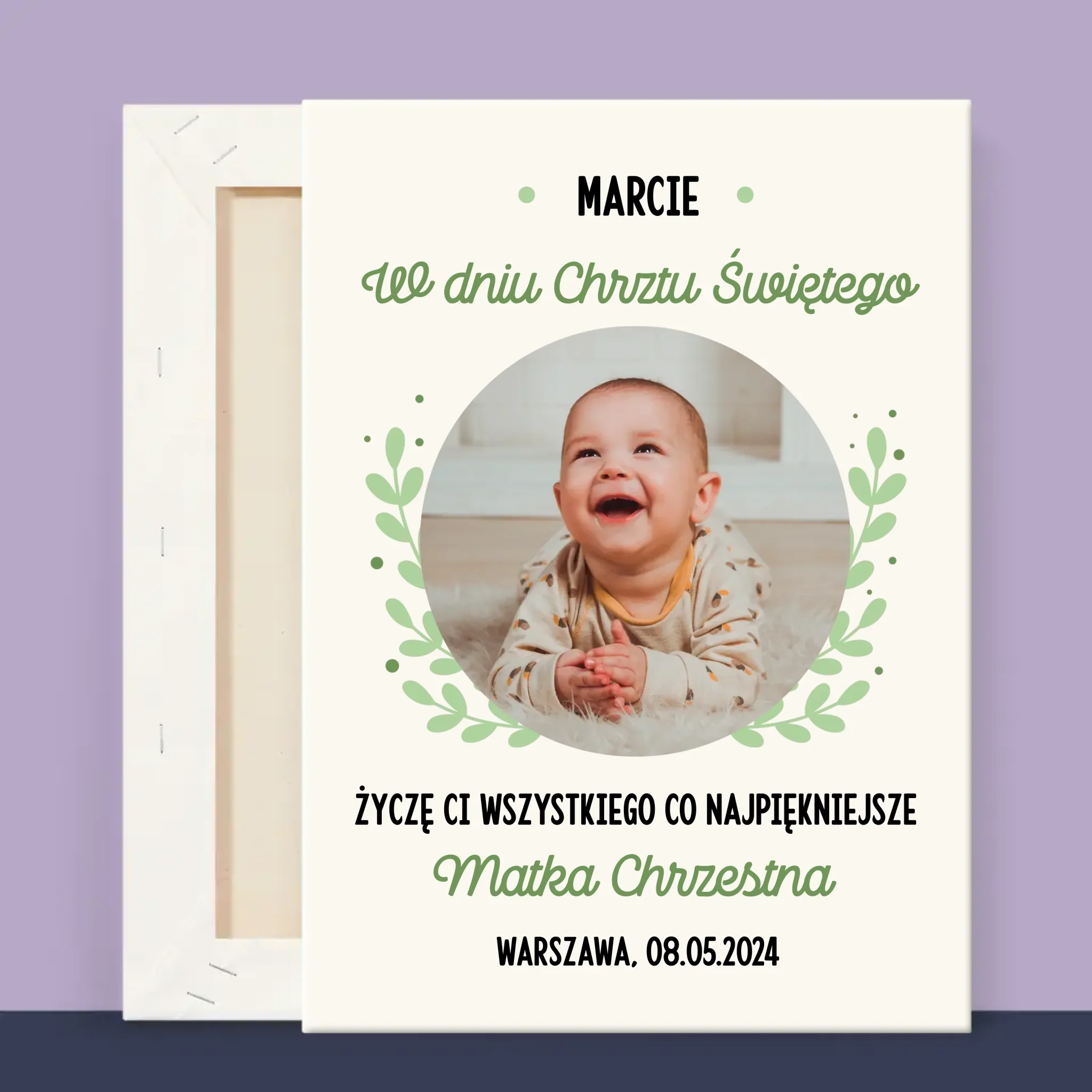 Zdjęcie i Podpis: z Okazji Chrztu Świętego - Wydruk Obramowany - Image 13