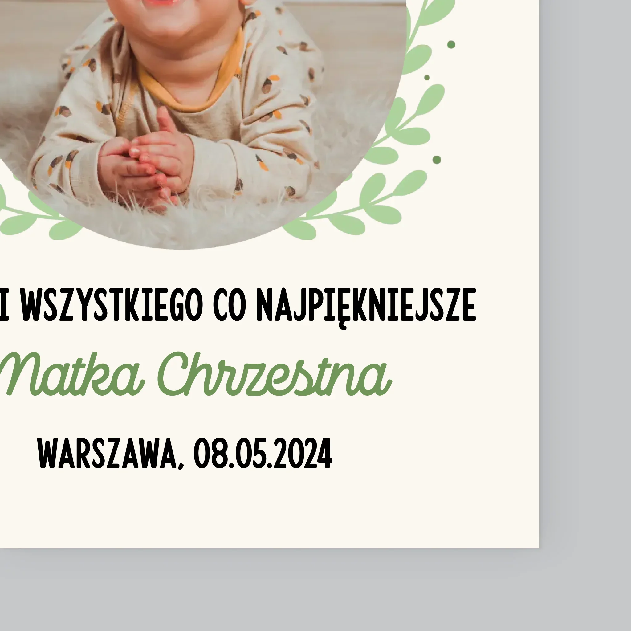 Zdjęcie i Podpis: z Okazji Chrztu Świętego - Wydruk Obramowany - Image 4