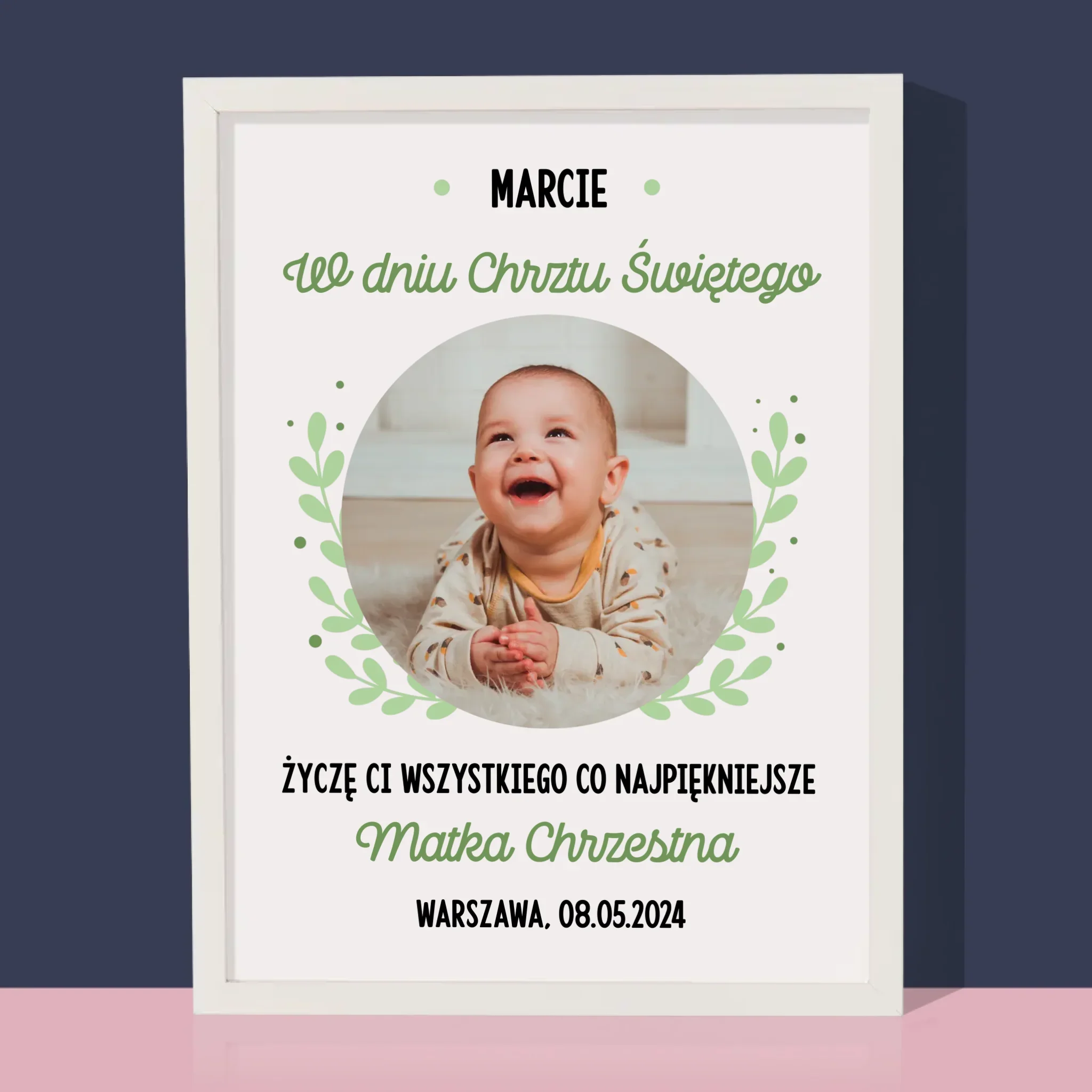 Zdjęcie i Podpis: z Okazji Chrztu Świętego - Wydruk Obramowany - Image 8