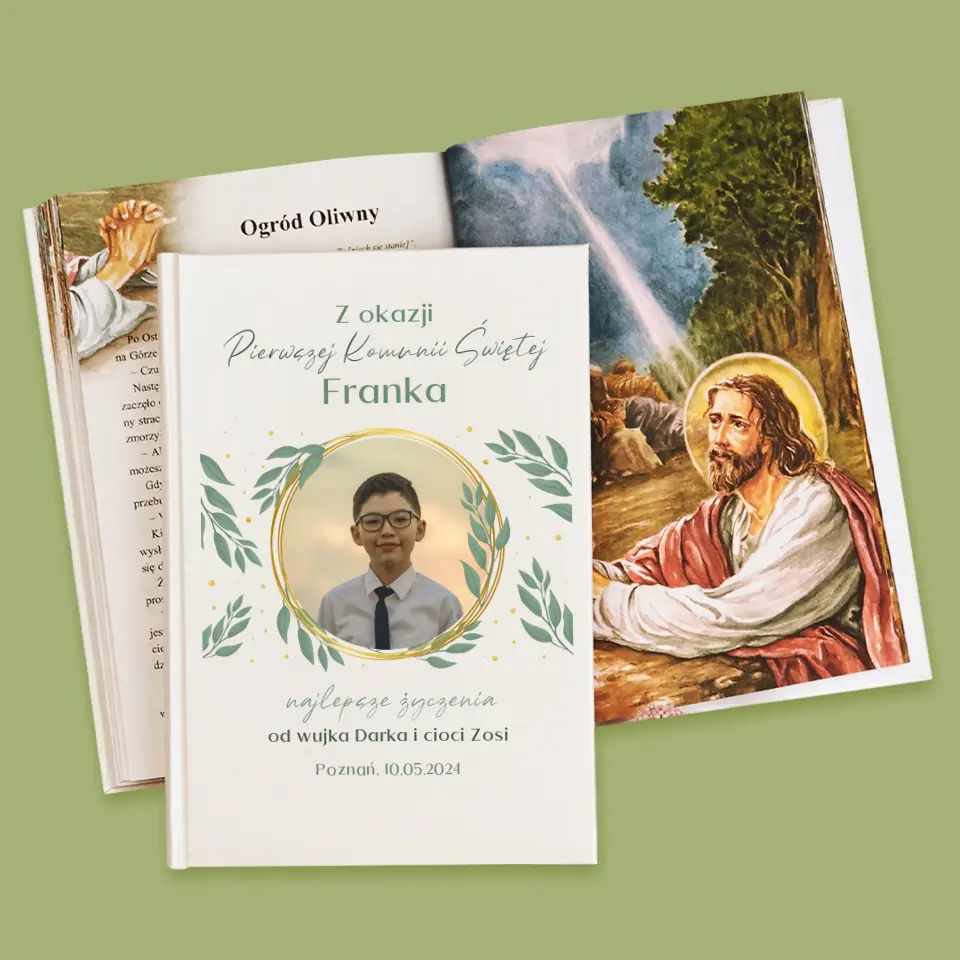 Zdjęcie i Podpis: Z Okazji Pierwszej Komunii Świętej - Biblia z Nadrukiem - Image 4