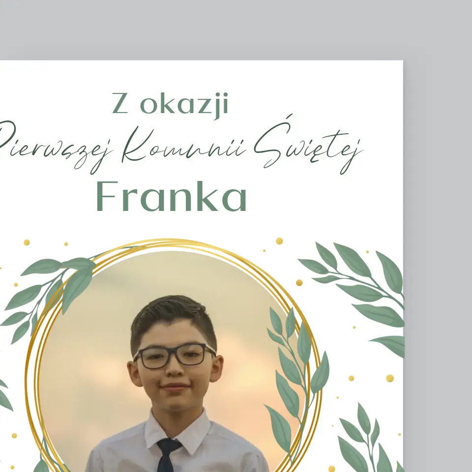Zdjęcie i Podpis: Z Okazji Pierwszej Komunii Świętej - Wydruk Obramowany - Image 3