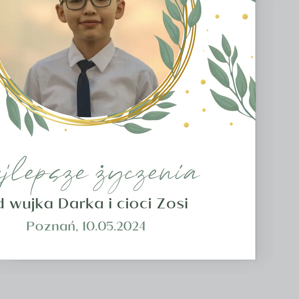Zdjęcie i Podpis: Z Okazji Pierwszej Komunii Świętej - Wydruk Obramowany - Image 4