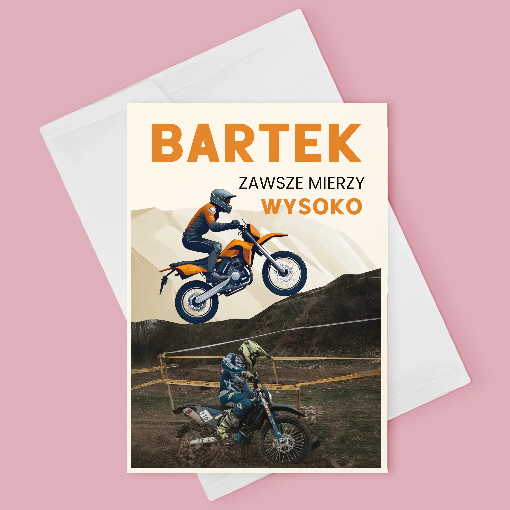 Zdjęcie I Podpis: Zawsze Mierzy Wysoko - Kartka Z Życzeniami - Image 3