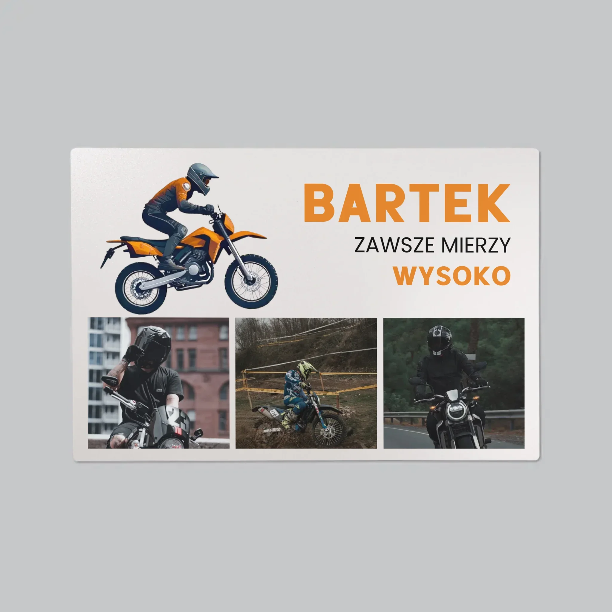 Zdjęcie I Podpis: Zawsze Mierzy Wysoko - Podkładka Na Biurko - Image 2