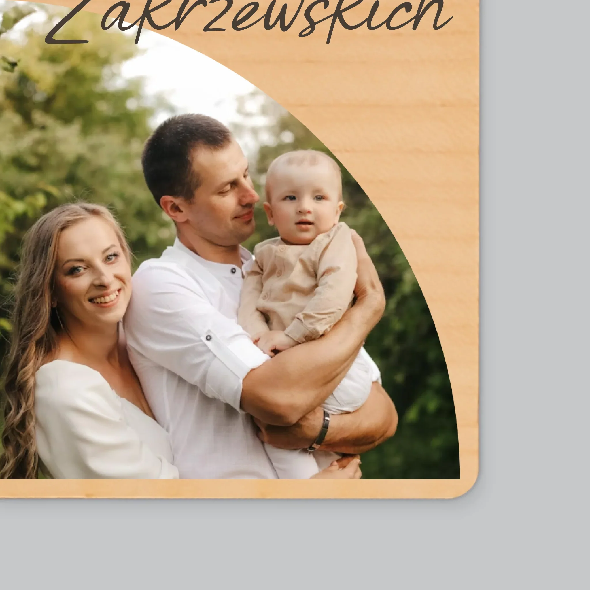 Zdjęcie i Podpis: Zdjęcia Rodziny - Magnes Drewniany - Image 2