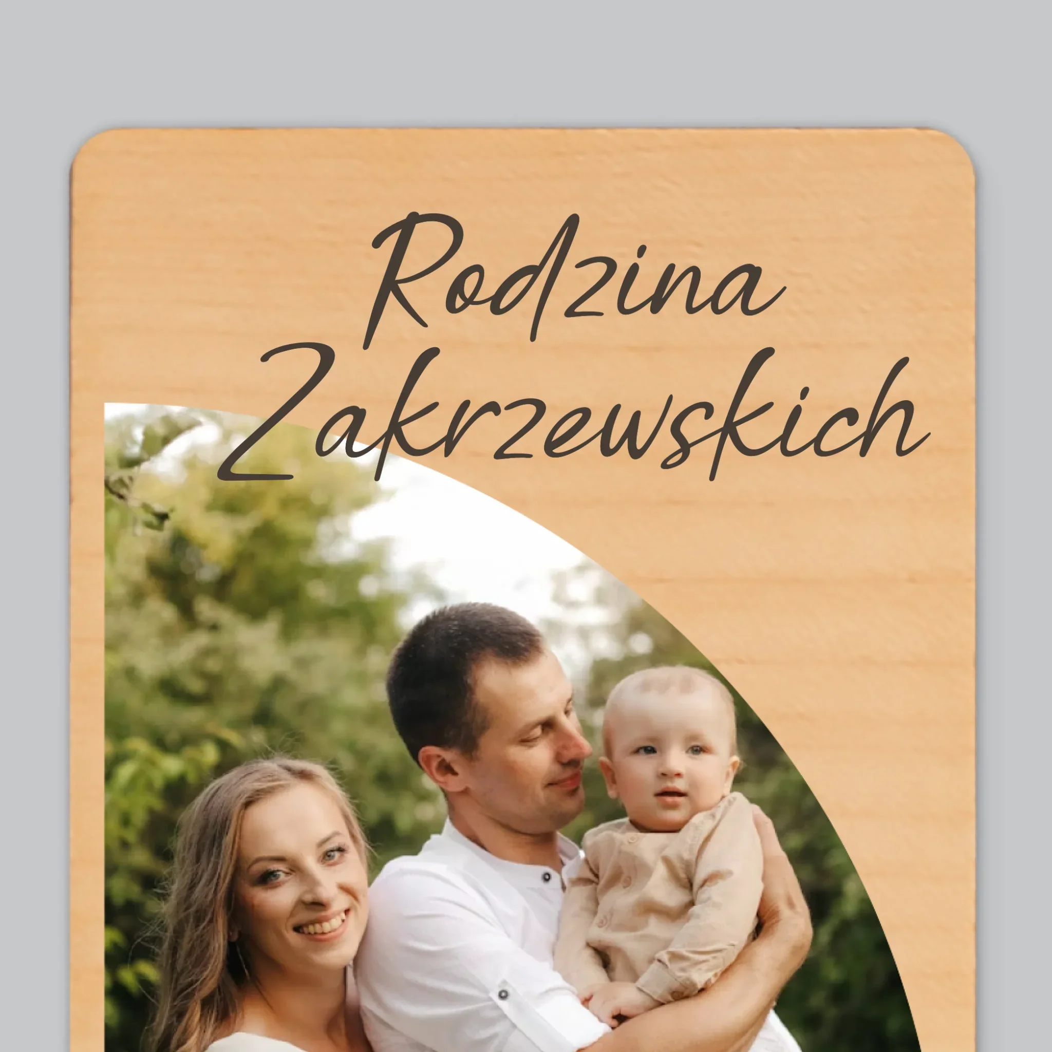 Zdjęcie i Podpis: Zdjęcia Rodziny - Magnes Drewniany - Image 4