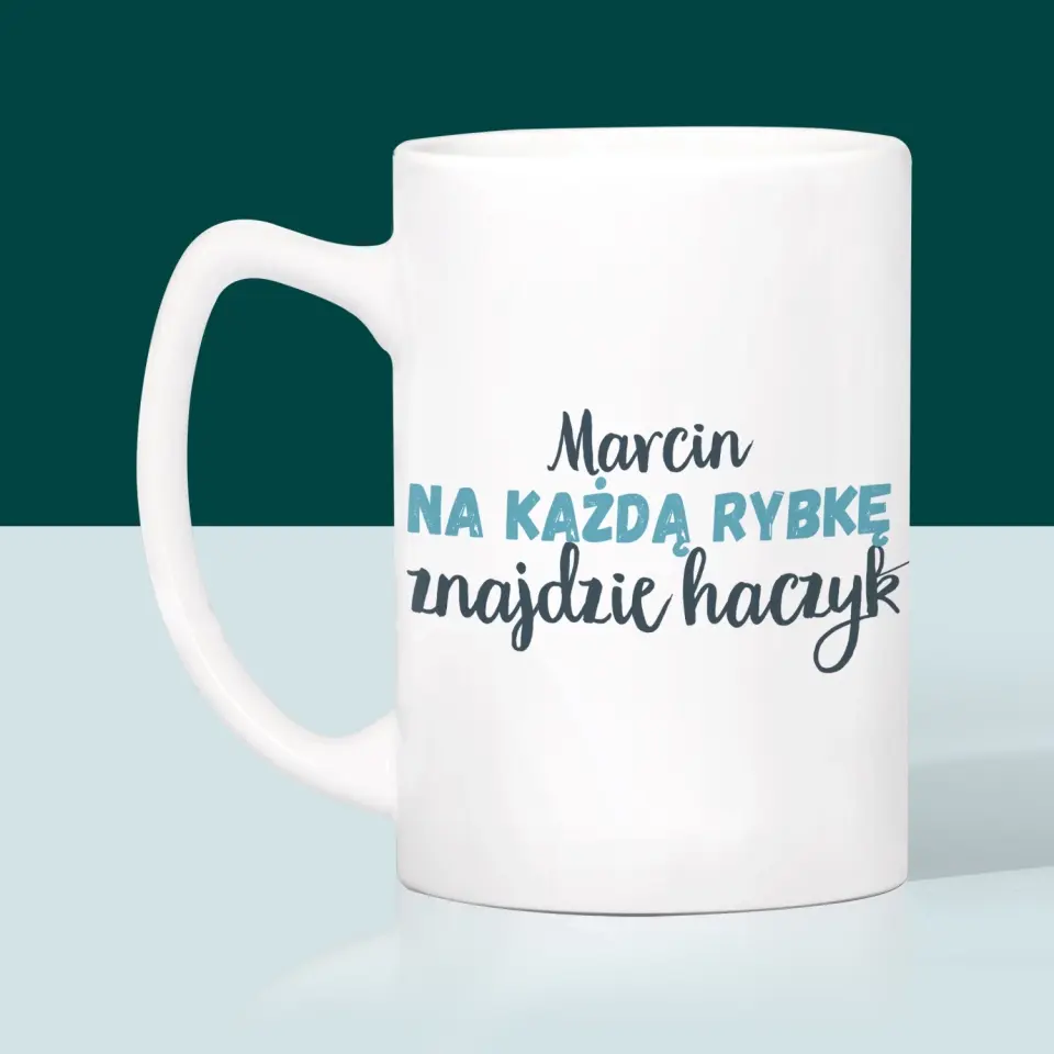 Zdjęcie i Podpis: Znajdzie Haczyk - Kubek z Nadrukiem - Image 3
