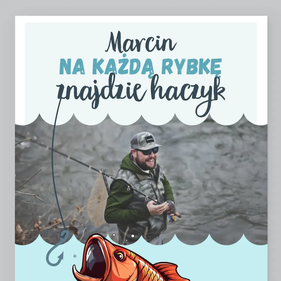 Zdjęcie i Podpis: Znajdzie Haczyk - Wydruk Obramowany - Image 2