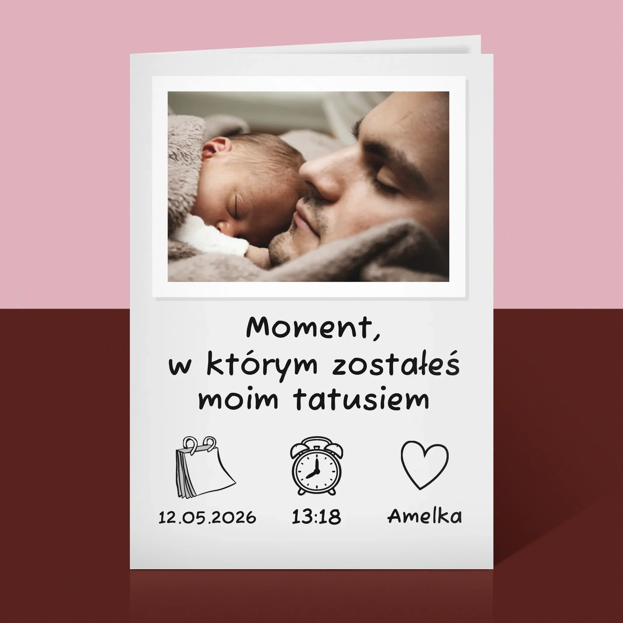 Zdjęcie i Podpis: Zostałeś Tatusiem - Kartka z Życzeniami