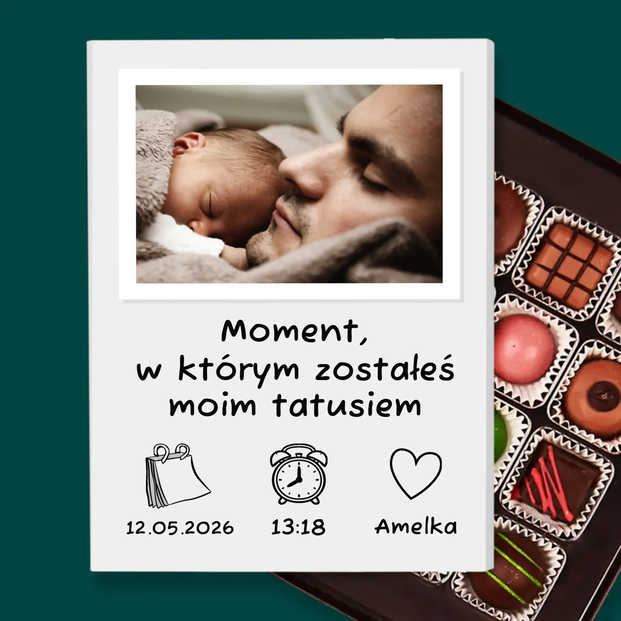 Zdjęcie i Podpis: Zostałeś Tatusiem - Personalizowane Praliny - Image 2