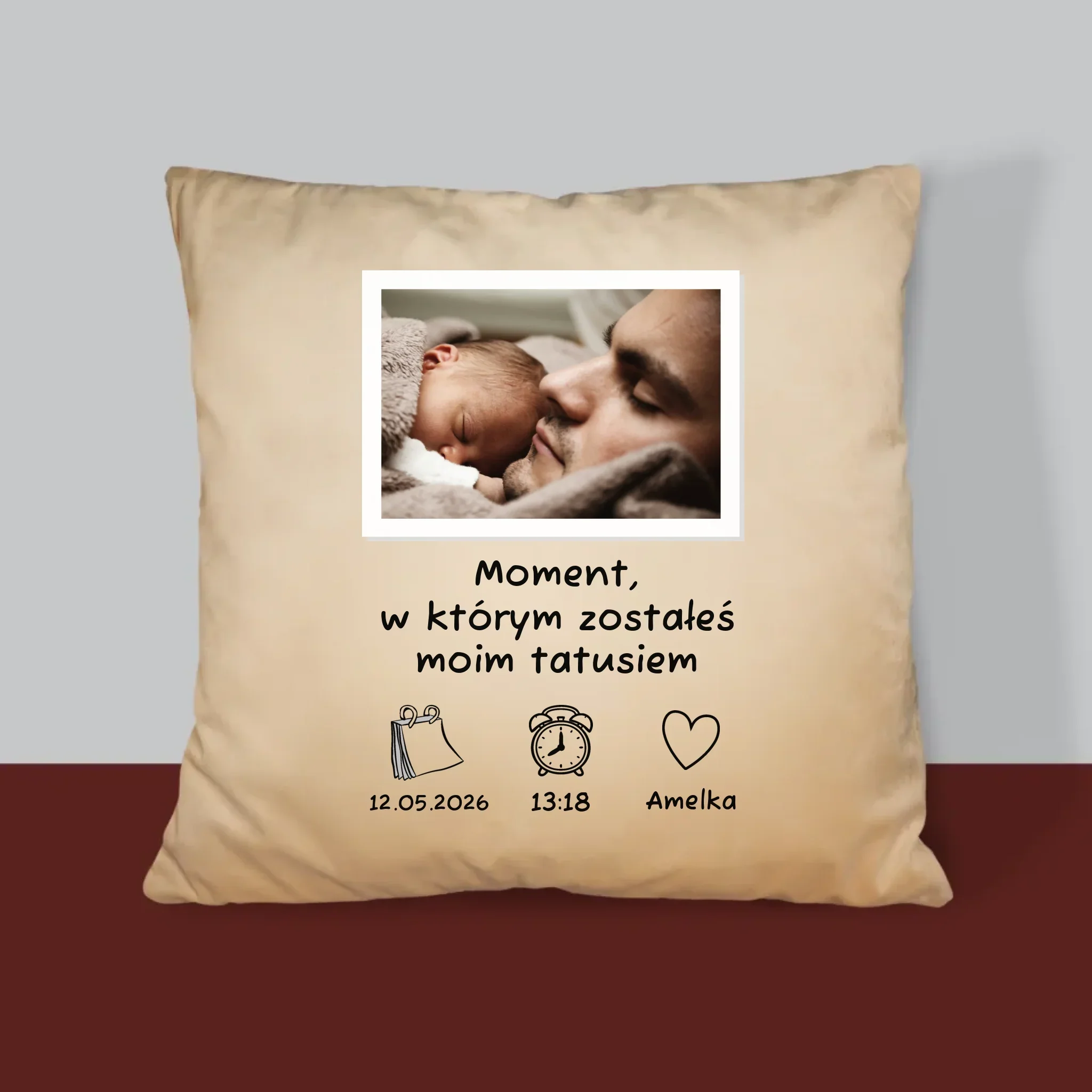 Zdjęcie i Podpis: Zostałeś Tatusiem - Poduszka z Nadrukiem - Image 4