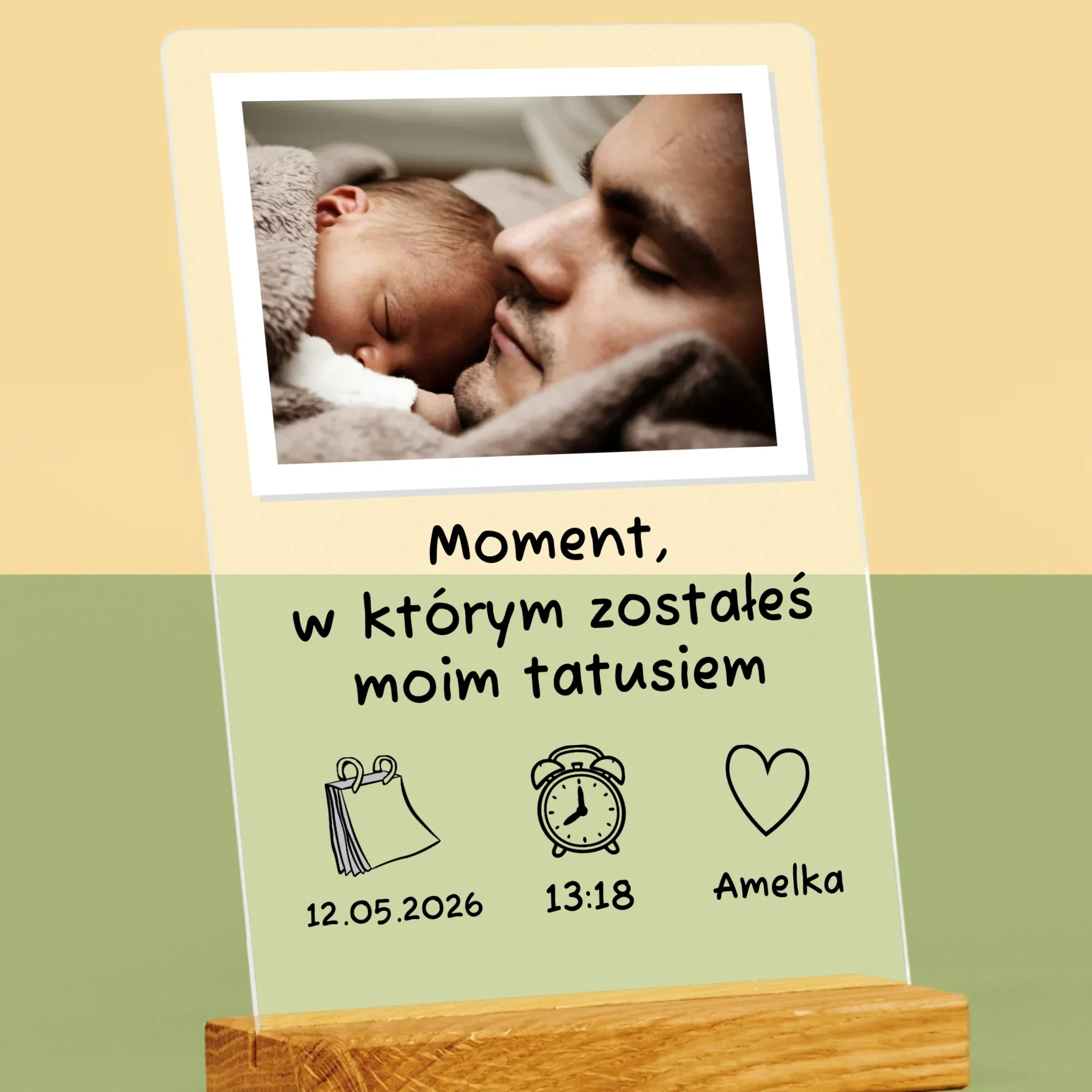 Zdjęcie i Podpis: Zostałeś Tatusiem - Wydruk Na Szkle Akrylowym - Image 2