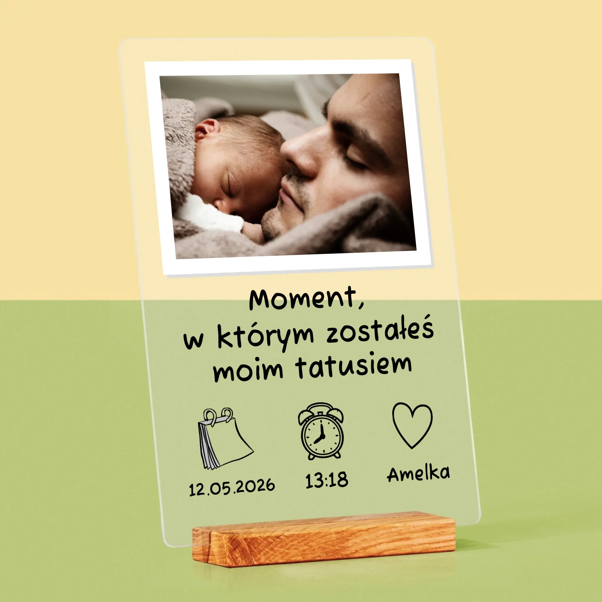 Zdjęcie i Podpis: Zostałeś Tatusiem - Wydruk Na Szkle Akrylowym - Image 4