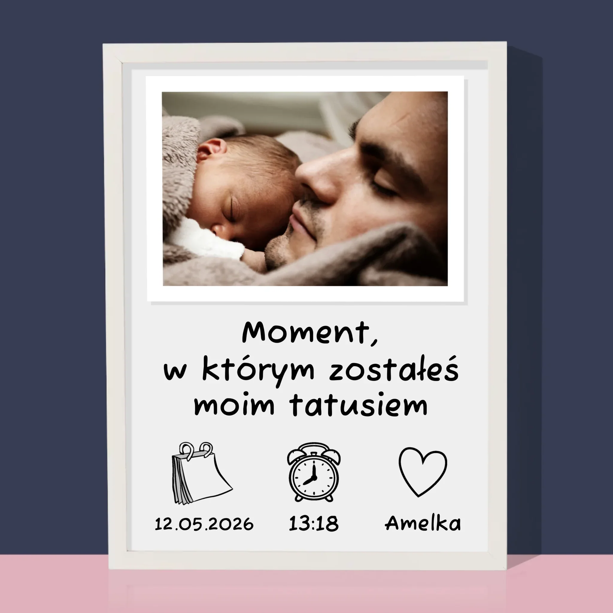 Zdjęcie i Podpis: Zostałeś Tatusiem - Wydruk Obramowany - Image 4