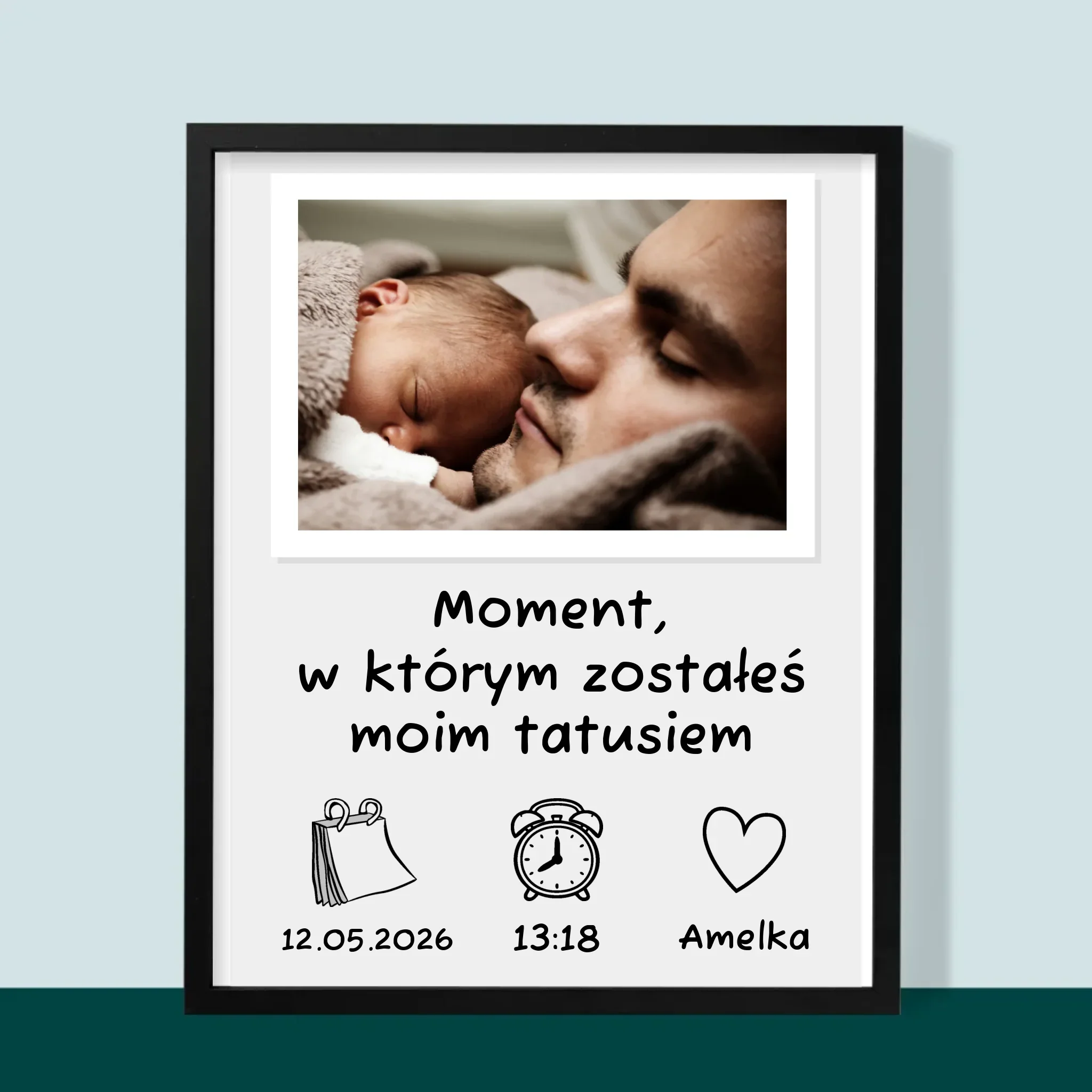 Zdjęcie i Podpis: Zostałeś Tatusiem - Wydruk Obramowany - Image 5