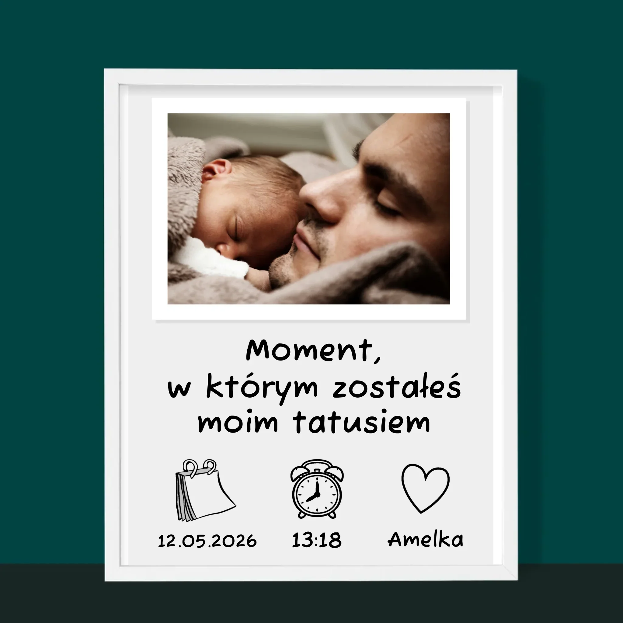Zdjęcie i Podpis: Zostałeś Tatusiem - Wydruk Obramowany - Image 6